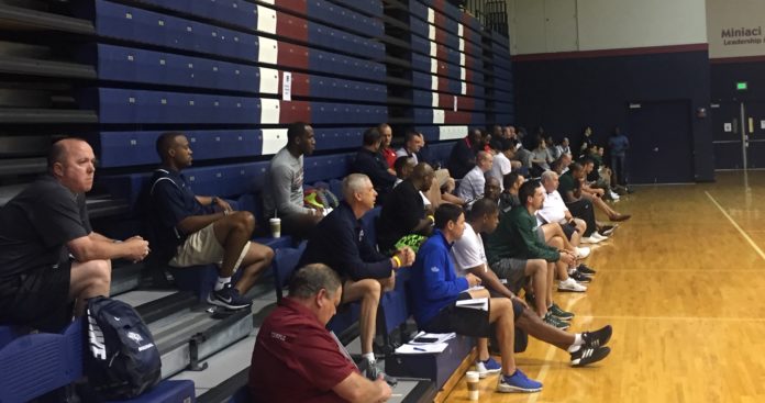 college coaches scouting high school basketball players
